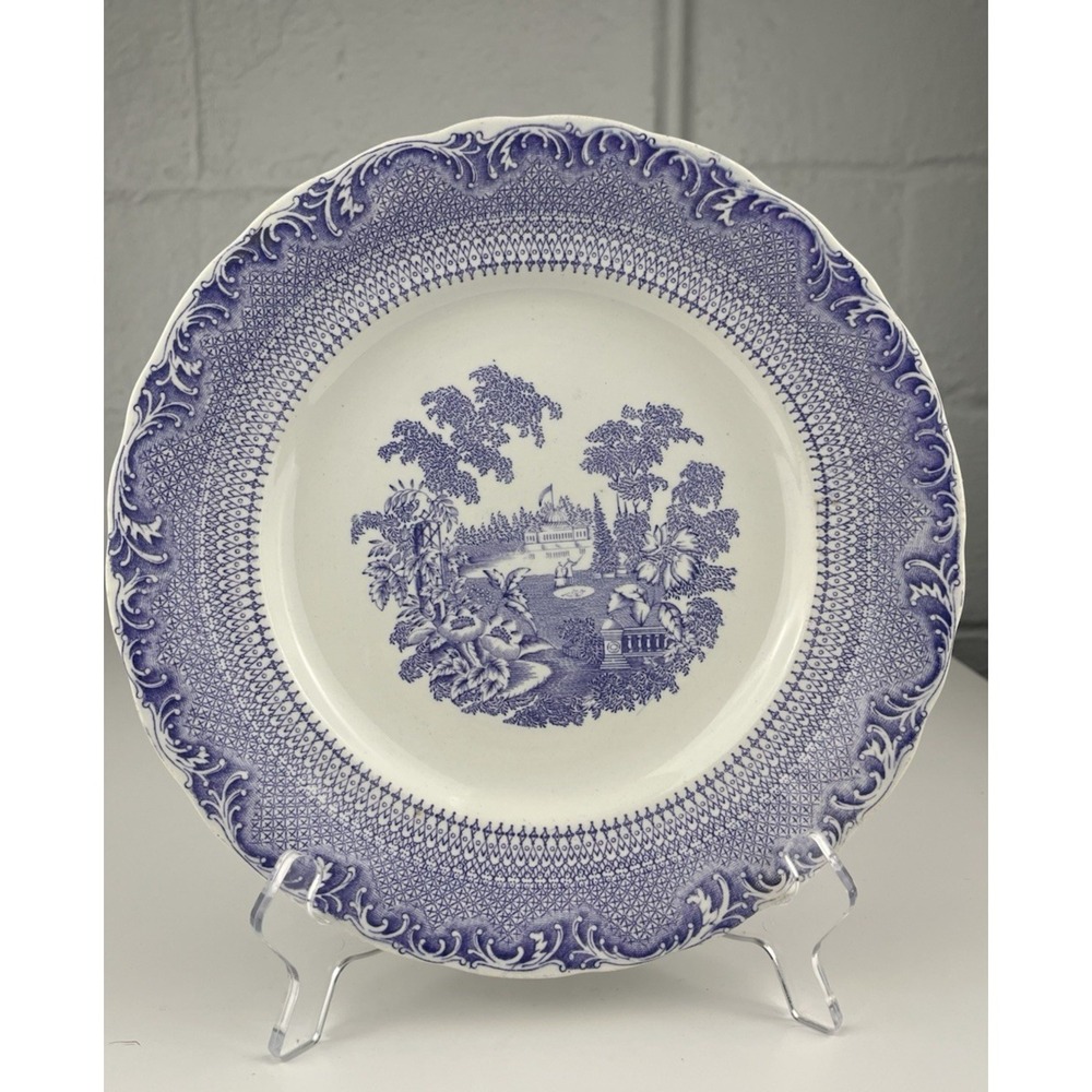 Antique Rorstrand Purple Transferware Lila Spet Plate Lilac Lace 9.5" Sweden A